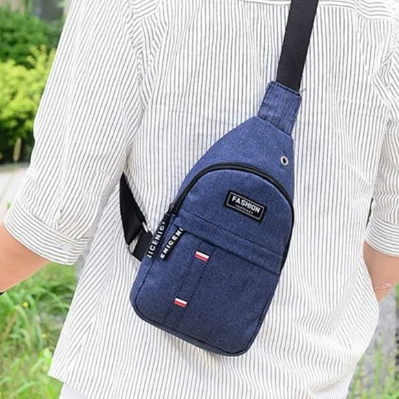 Men's Chest Bag Oxford Cloth Messenger Bag Shoulder Bag Front Casual Small - Picture 1 of 3
